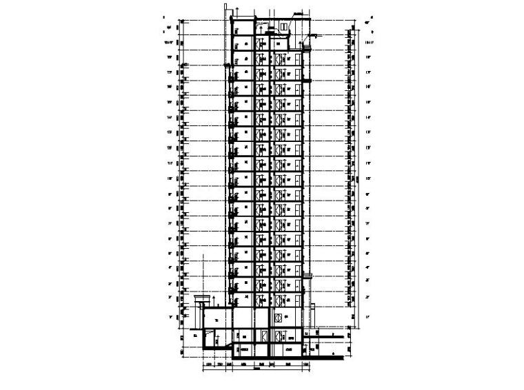 [宁夏]高层塔式商住小区建筑施工图（含多栋建筑及200多张图纸）-高层塔式商住小区建筑剖面图