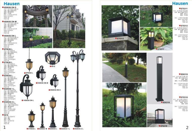 园林草坪灯图片资料下载-欧式风格景观照明，草坪灯，柱头灯，壁灯，路灯图片鉴赏