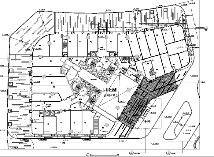 [四川]滨水商业街区居住区景观方案设计施工图（附实景图片）-商业街区域详图