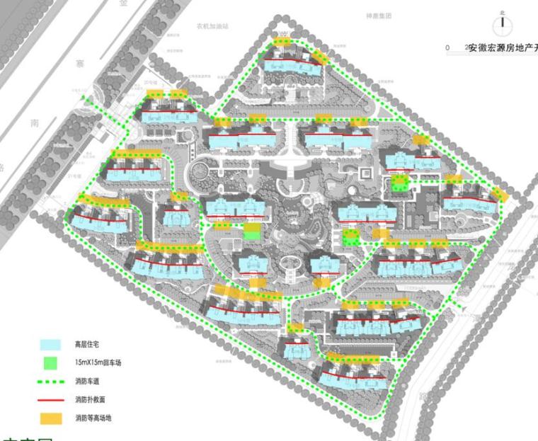 [安徽]和安家园居住区建筑方案文本（欧陆风格）-消防分析图