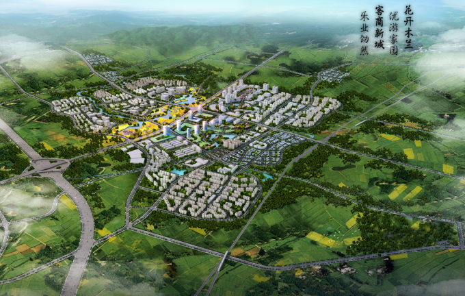 特色小镇设计CAD资料下载-[四川]客家文化特色小镇商贸旅游观景观划设计方案