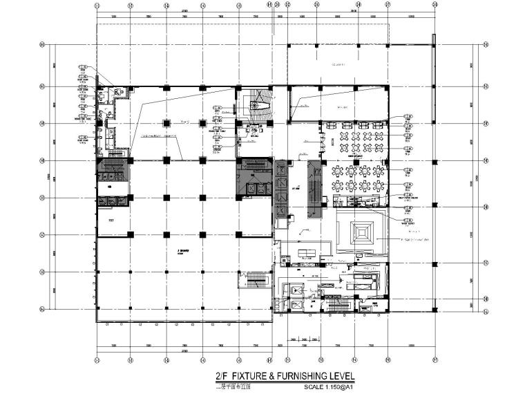 [福建]石狮市绿岛国际酒店改扩建工程精装修竣工图(附效果图)-二层平面布置图