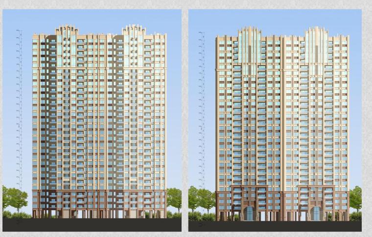 [武汉]居住区锦城项目方案设计文本PPT-立面图