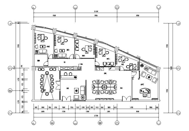 [山东]混搭风格置业有限公司办公空间设计施工图（附效果图）-平面布置图