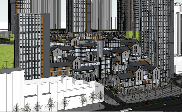 瑞士山地公寓su资料下载-中式风格山地城市综合体SU模型
