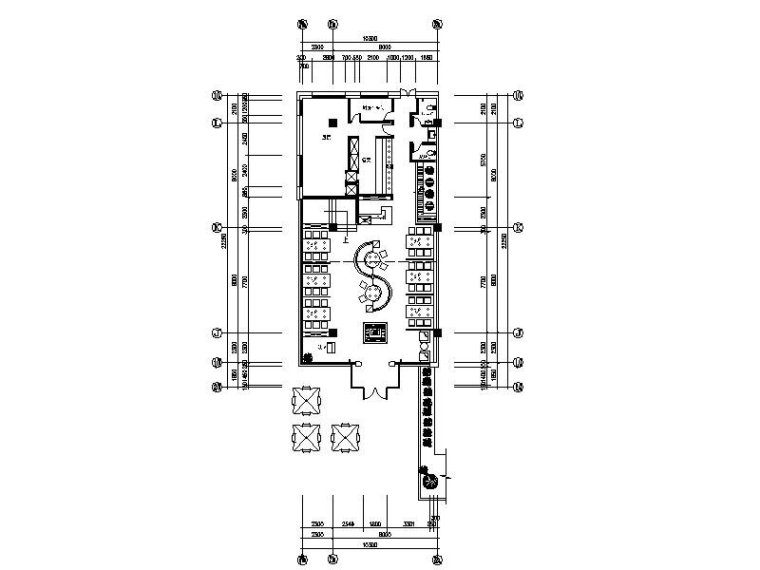 [常熟]某特色火锅店设计施工图（含效果图）-[常熟]某特色火锅店设计平面图