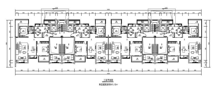 [江苏]园林式布局小高层及多层住宅建筑设计方案图（含CAD）-园林式布局小高层及多层住宅建筑平面图