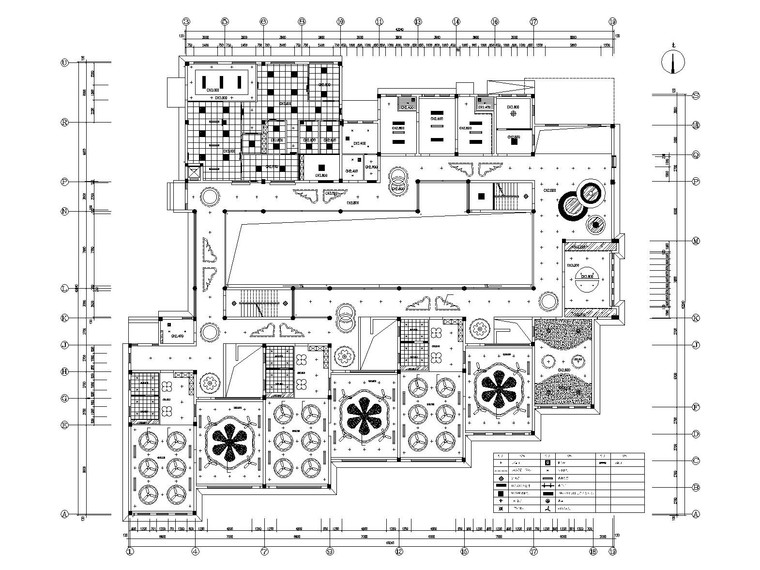 某大型幼儿园内部装修施工图设计-天花布置图