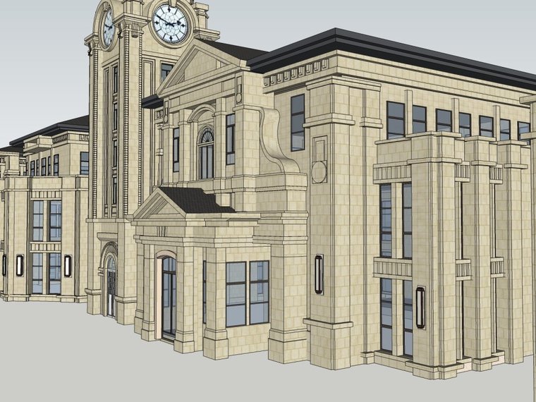 欧式风格建筑会所3层建筑设计（su模型）-pic_005