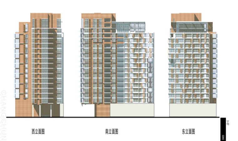 [吉林]万豪项目住宅小区建筑规划设计方案文本-立面图1