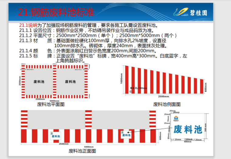 [知名地产]沈阳某项目安全生产文明施工标准化指导手册-70页-钢筋废料池