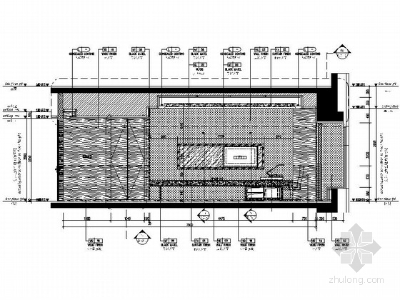 [上海]高档连锁五星级酒店三间套房施工图-套房立面图 