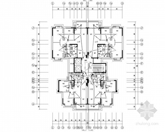 框剪结构住宅建施图结施图资料下载-[四川]高层住宅楼电施图11张