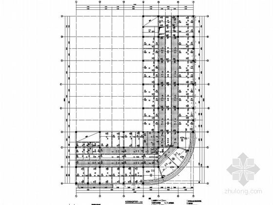 [超市]包头五层框架结构施工图（含建筑图、楼梯计算书）-四层顶板配筋图