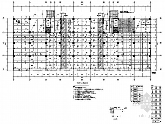 [四川]地上20层框支剪力墙结构商住楼结构施工图-三层楼板结构图 