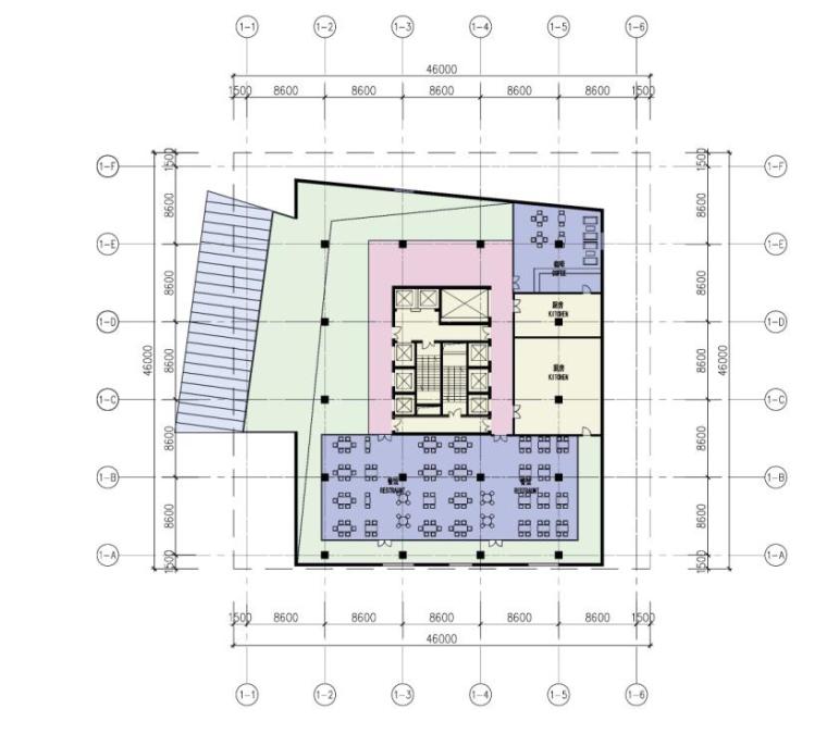 [浙江]高层网状立面现代风格办公楼建筑设计方案文本-高层网状立面现代风格办公楼建筑平面图