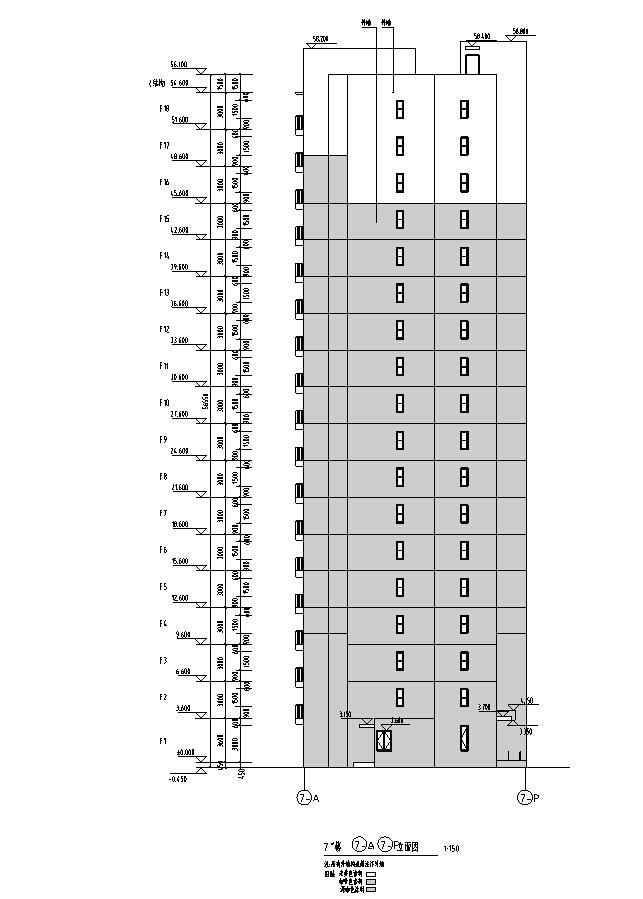 [海南]3套高层框架结构新农村住宅建筑施工图-3套高层框架结构新农村住宅建筑立面图