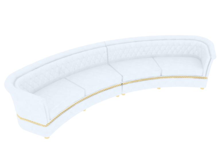 米白色布料贴图资料下载-白色舒适沙发3D模型下载