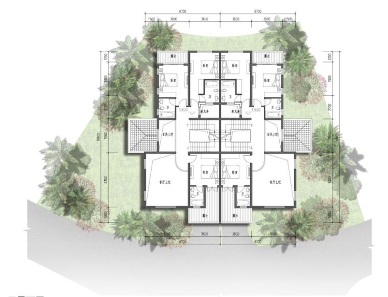 [浙江]14套两层新中式风格别墅项目建筑设计方案文本-两层新中式风格14套别墅项目建筑平面图