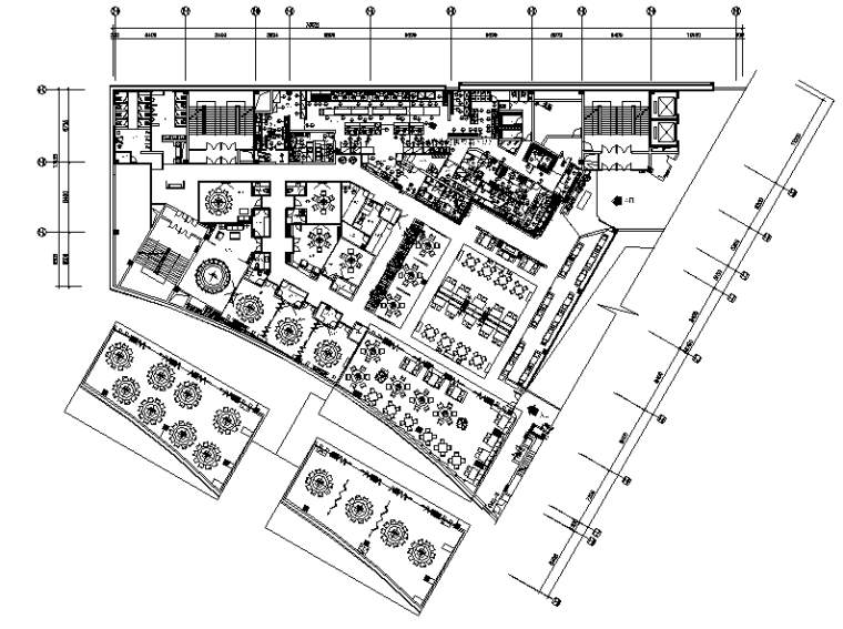 工厂餐厅设计效果图资料下载-现代风格餐厅设计CAD施工（含效果图）