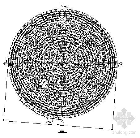 30米跨度管桁架结构图纸资料下载-某大跨度球壳网架结构图纸