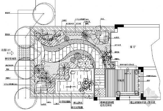 工程板房布置平面图资料下载-别墅花园绿化布置平面图