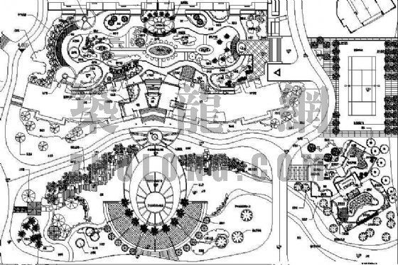 小区绿化设计CAD图资料下载-某小区绿化设计总平面图