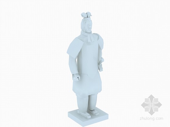 头像雕塑3D模型资料下载-兵马俑雕塑3D模型下载