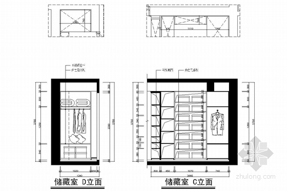 都市花园小区现代风格三居室装修图-都是花园小区现代风格三居室装修图 贮藏室立面图