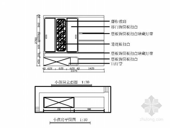 奢华高雅欧式风格一居室装修图（含效果图） 立面图