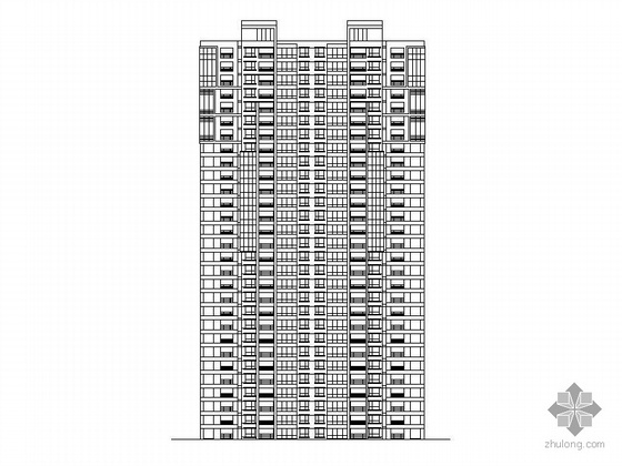 居住楼的绿化资料下载-某居住区8栋三十四层商住楼建筑方案扩初图