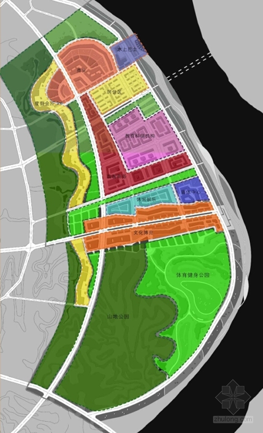 [湖南]滨江城市文化旅游区规划设计方案文本（知名设计院）-滨江城市文化旅游区规划分析图