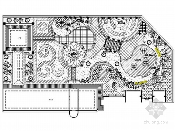 屋顶花园施工图设计说明资料下载-[武汉]售楼处屋顶花园景观设计施工图