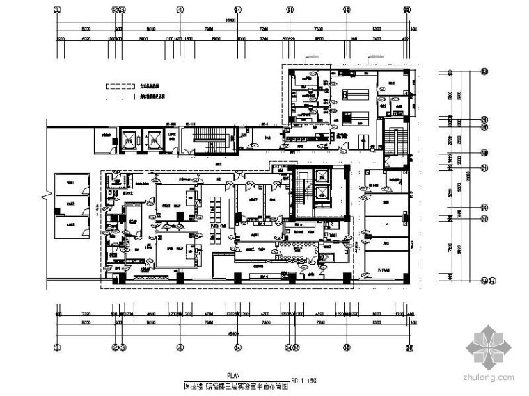 实验室楼层平面图布置资料下载-[深圳]罗湖医院三层施工图