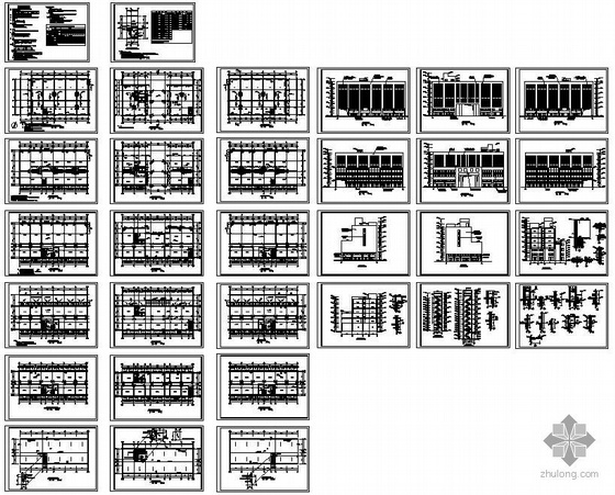 钢框架建筑结构图纸资料下载-某框架商办楼建筑结构图