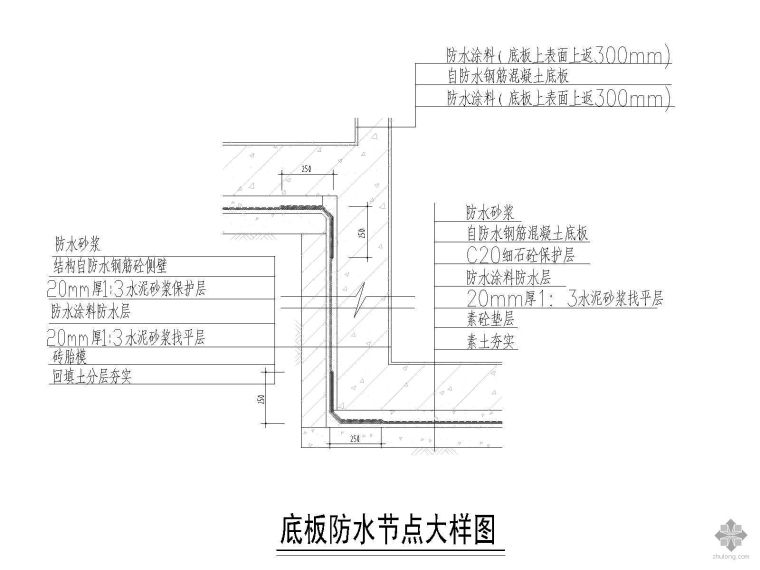 集水井大样dwg资料下载-地下车库人防防水节点大样图