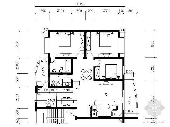 200平户型套房平面设计资料下载-多个家居户型平面设计图