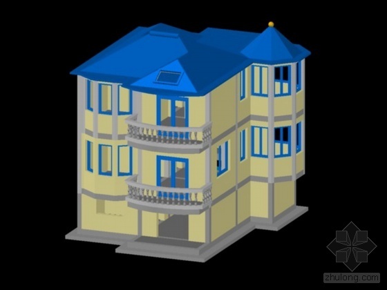 室内模型CAD三维模型资料下载-别墅dwg三维模型