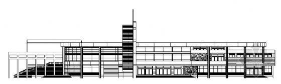 三层合院住宅方案图资料下载-某三层会展建筑方案图