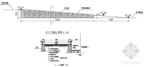 次入口景观资料下载-次入口挡墙详图