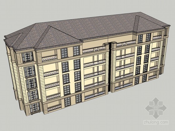 欧式庄重印象住宅资料下载-欧式住宅SketchUp模型