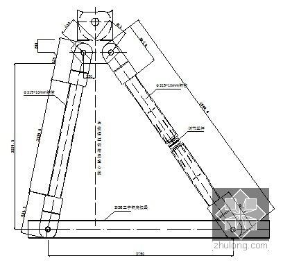 桥梁钢箱梁及斜拉索安装施工方案（41页）-次边跨合拢段吊装三角吊架构造图