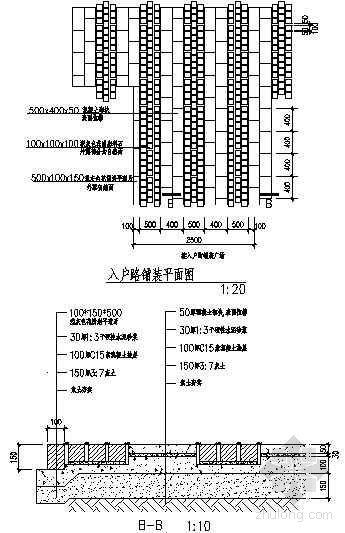 嵌草路铺装详图资料下载-入户路铺装详图