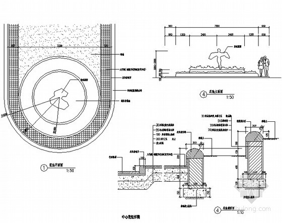 cad花坛资料下载-中心花坛施工详图