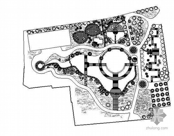 花坛施工cad平面图资料下载-上海某小公园CAD平面图