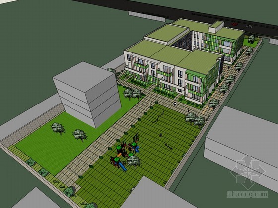 幼儿园max模型资料下载-城市幼儿园SketchUp模型下载