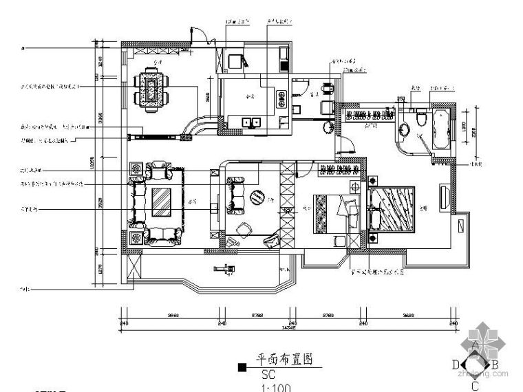 某新小区四室两厅施工图纸_1