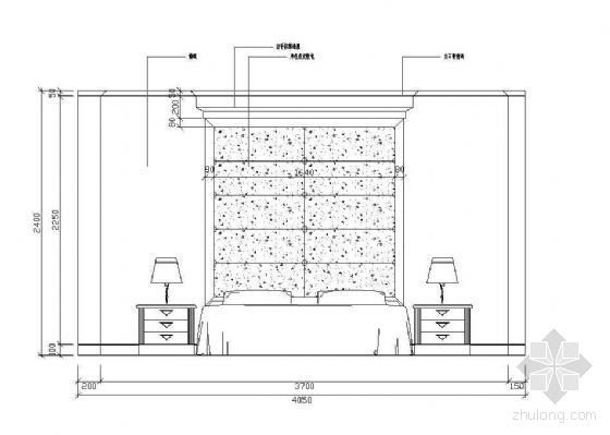 卧室床头节点图资料下载-床头墙面立面图块49