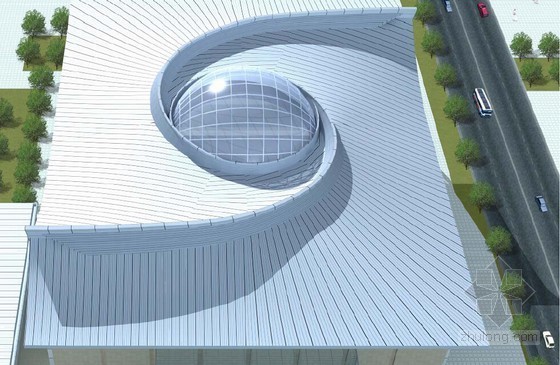 天花造型吊顶施工方案资料下载-[北京]大学体育馆铝合金屋面施工方案（双曲螺旋型）