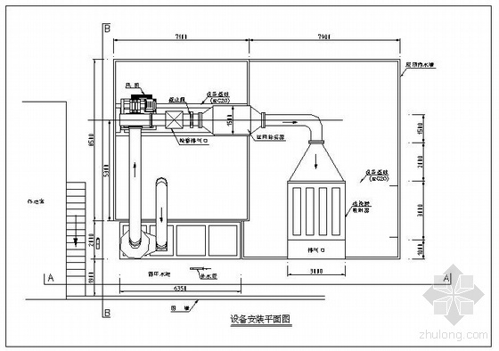 某柴油溶铝炉废气处理工程设备安装图- 